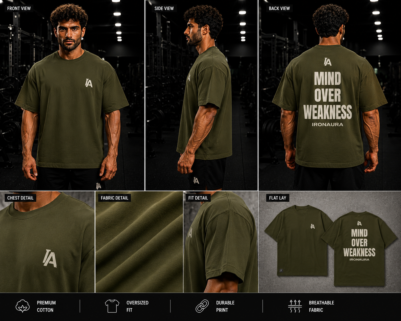 Unisex Oversized Classic T-Shirt MIND OVER WEAKNESS